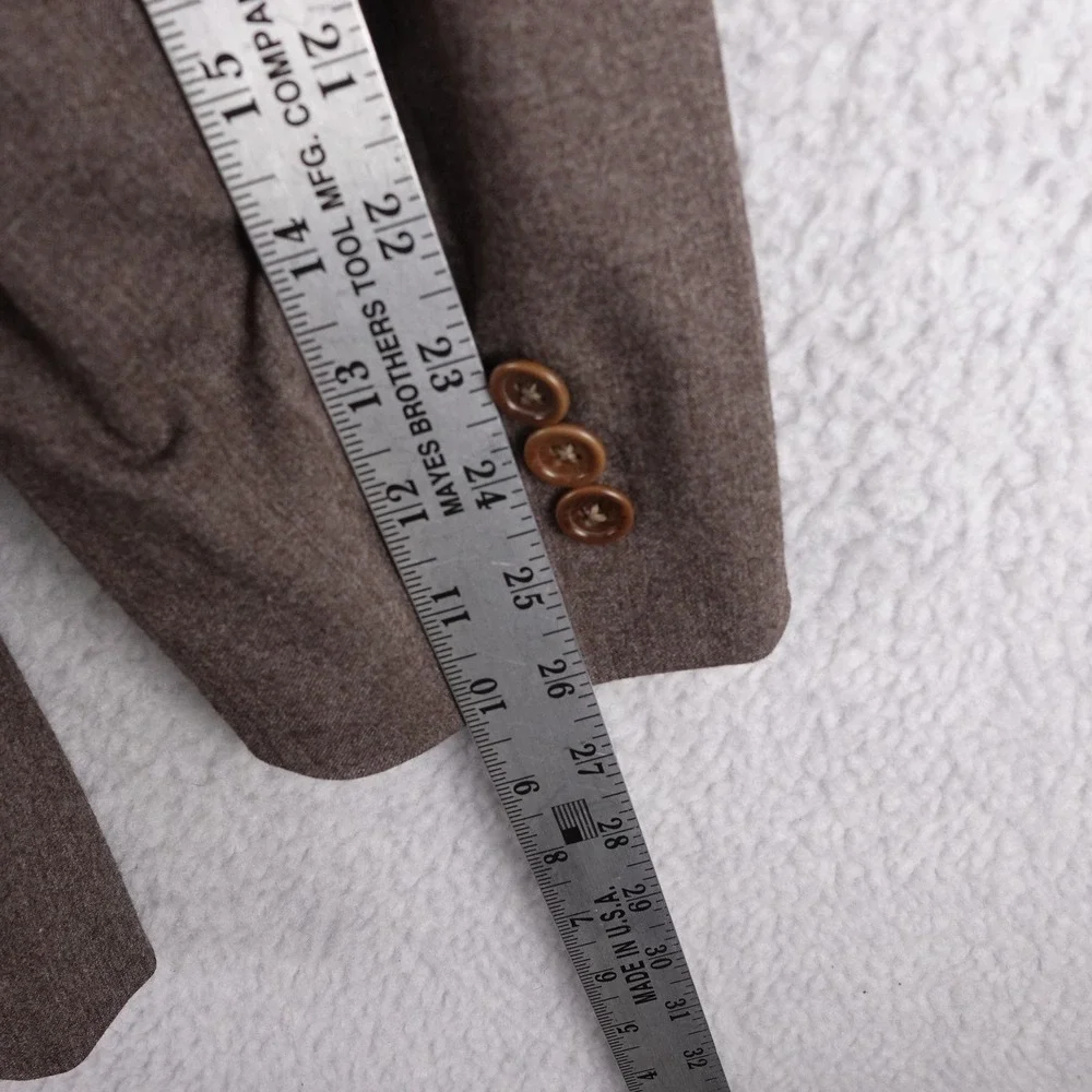 Armani‎ Collezioni Mens 44L Virgin Wool Blazer Sport Coat Brown Grey Made Italy